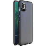 Hurtel Spring Case clear TPU gel protective cover with colorful frame for Xiaomi Redmi Note 10 5G / Poco M3 Pro black - (Spring Case Xiaomi Redmi Note 10 5G / POCO M3 PRO Black)