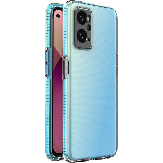 Hurtel Spring Case Cover for Realme 9i, Oppo A36 / A76 / A96 Silicone Cover with Frame Light Blue - (Spring Case Realme9i/OPPO A36/A76/A96 4G Light Blue)