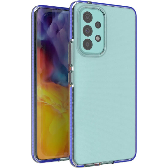 Hurtel Spring Case cover gel cover with a colored frame for the Samsung Galaxy A73 dark blue - (Spring Case Samsung A73 Dark Blue)