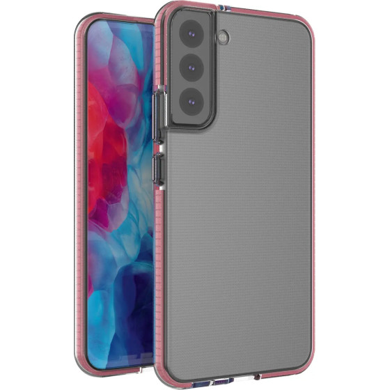 Hurtel Spring Case Cover Gel Cover with Color Frame for Samsung Galaxy S22 + (S22 Plus) Light Pink - (Spring Case Samsung S22 Plus Light Pink)