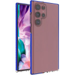 Hurtel Spring Case cover gel cover with colored frame for Samsung Galaxy S22 Ultra dark blue - (Spring Case Samsung S22 Ultra Dark Blue)