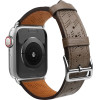Hurtel Strap Leather leather strap Apple Watch SE, 9, 8, 7, 6, 5, 4, 3, 2, 1 (41, 40, 38 mm) band bracelet dark brown - (Strap Leather second level genuine leather Apple Watch 38/40/41 Dark Brown)