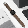 Hurtel Strap Leather leather strap Apple Watch SE, 9, 8, 7, 6, 5, 4, 3, 2, 1 (41, 40, 38 mm) band bracelet dark brown - (Strap Leather second level genuine leather Apple Watch 38/40/41 Dark Brown)
