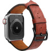 Hurtel Strap Leather leather strap Apple Watch SE, 9, 8, 7, 6, 5, 4, 3, 2, 1 (41, 40, 38 mm) band bracelet red - (Strap Leather second level genuine leather Apple Watch 38/40/41 Red Brown)