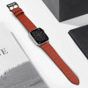 Hurtel Strap Leather leather strap Apple Watch SE, 9, 8, 7, 6, 5, 4, 3, 2, 1 (41, 40, 38 mm) band bracelet red - (Strap Leather second level genuine leather Apple Watch 38/40/41 Red Brown)