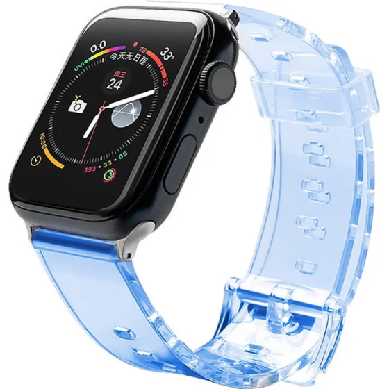 Hurtel Strap Light replacement band strap for Watch 6 / 5 / 4 / 3 / 2 / SE (40mm / 38mm) blue - (Strap Light Apple iWatch 2/3/4/5/6/SE 38/40 Blue)