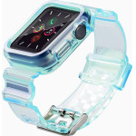 Hurtel Strap Light Set replacement band strap case for Watch 3 42mm / Watch 2 42mm blue - (Strap Light Set Apple iWatch 2/3/4/5/6/SE 42 Blue)
