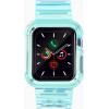 Hurtel Strap Light Set replacement band strap case for Watch 3 42mm / Watch 2 42mm blue - (Strap Light Set Apple iWatch 2/3/4/5/6/SE 42 Blue)
