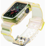 Hurtel Strap Light Set replacement band strap case for Watch 3 42mm / Watch 2 42mm yellow - (Strap Light Set Apple iWatch 2/3/4/5/6/SE 42 Yellow)