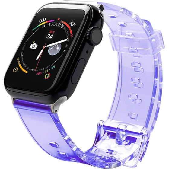 Hurtel Strap Light Silicone Wristband Strap Bracelet Watch Bracelet Watch 6/5/4/3/2 (44mm / 42mm) Purple - (Strap Light Apple iWatch 2/3/4/5/6/SE 42/44 Purple)