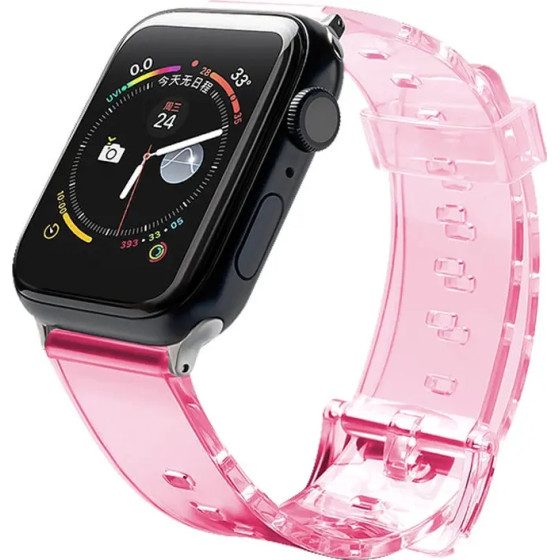 Hurtel Strap Light Silicone Wristband Strap Bracelet Watch Bracelet Watch 6/5/4/3/2 (44mm / 42mm) Red - (Strap Light Apple iWatch 2/3/4/5/6/SE 42/44 Red)