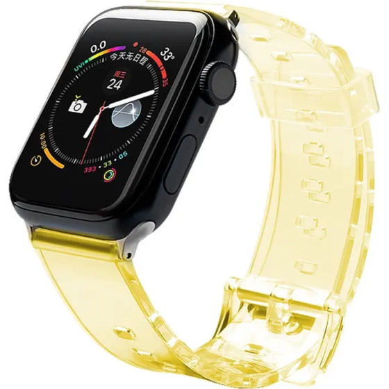 Hurtel Strap Light Silicone Wristband Strap Bracelet Watch Bracelet Watch 6/5/4/3/2 (44mm / 42mm) Yellow - (Strap Light Apple iWatch 2/3/4/5/6/SE 42/44 Yellow)