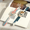 Hurtel Strap Moro Band for Apple Watch Ultra / 9 / 8 / 7 / 6 / SE / 5 / 4 / 3 / 2 (49mm / 45mm / 44mm / 42mm) Silicone Strap Watch Bracelet Pattern 6 - (Moro Strap Apple iWatch 42/44 Color 6)