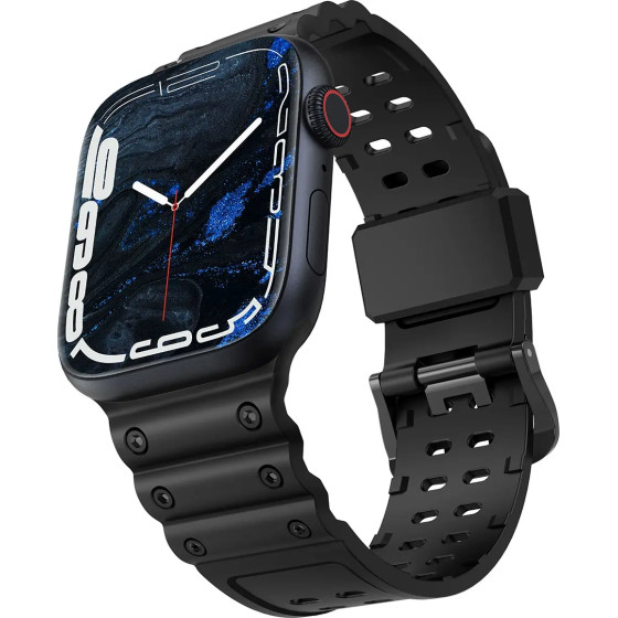 Hurtel Strap Triple Protection Apple Watch SE strap, 9, 8, 7, 6, 5, 4, 3, 2, 1 (41, 40, 38 mm) band bracelet black - (Strap Triple Protection Apple Watch 38/40/41 BLACK)