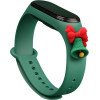 Hurtel Strap Xmas Wristband for Xiaomi Mi Band 4 / Mi Band 3 Christmas Silicone Strap Bracelet Dark Green (Bell) - (Strap Xmas Xiaomi Mi Band 3 / 4 Dark Green Bell)