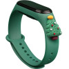 Hurtel Strap Xmas Wristband for Xiaomi Mi Band 4 / Mi Band 3 Christmas Silicone Strap Bracelet Dark Green (Christmas Tree 2) - (Strap Xmas Xiaomi Mi Band 3 / 4 Dark Green Christmas Tree 2)