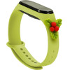 Hurtel Strap Xmas Wristband for Xiaomi Mi Band 4 / Mi Band 3 Christmas Silicone Strap Bracelet Green (Mistletoe) - (Strap Xmas Xiaomi Mi Band 3 / 4 Green Mistletoe)