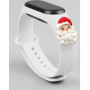 Hurtel Strap Xmas Wristband for Xiaomi Mi Band 4 / Mi Band 3 Christmas Silicone Strap Bracelet White (Santa Claus) - (Strap Xmas Xiaomi Mi Band 3 / 4 White Santa)
