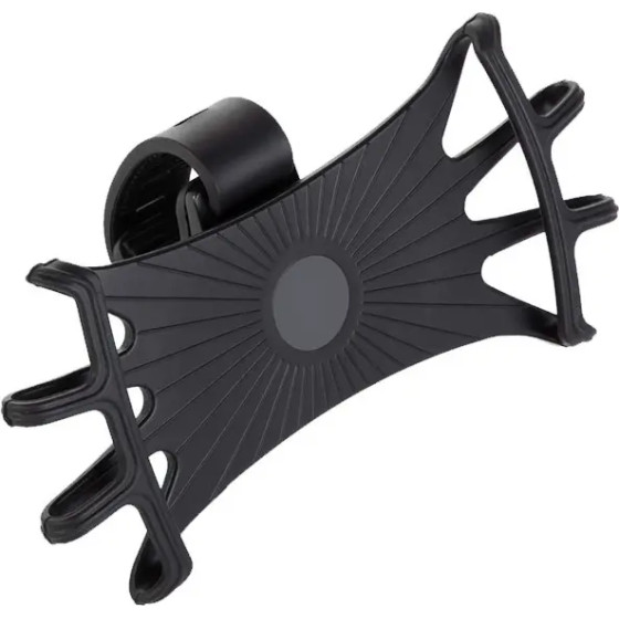 Hurtel Swivel silicone bike holder with replaceable head - black - (Silicone bicycle phone holder 360 rotation with removable head black)