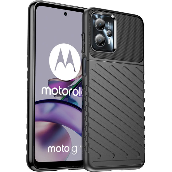 Hurtel Thunder Case case for Motorola Moto G13 silicone armor case black - (Thunder Case MOTO G13 Black)