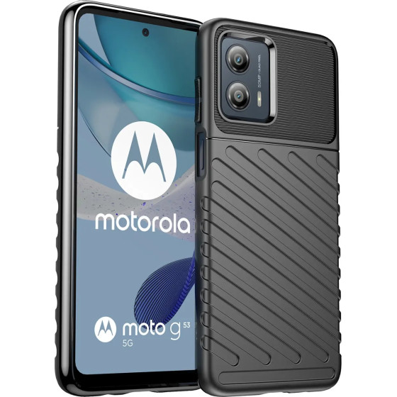 Hurtel Thunder Case case for Motorola Moto G53 silicone armor case black - (Thunder Case Moto G53 2023 Black)