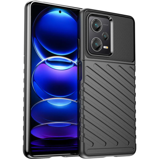 Hurtel Thunder Case case for Xiaomi Redmi Note 12 Pro+ silicone armor case black - (Thunder Case Xiaomi Redmi Note 12 Pro + Black)