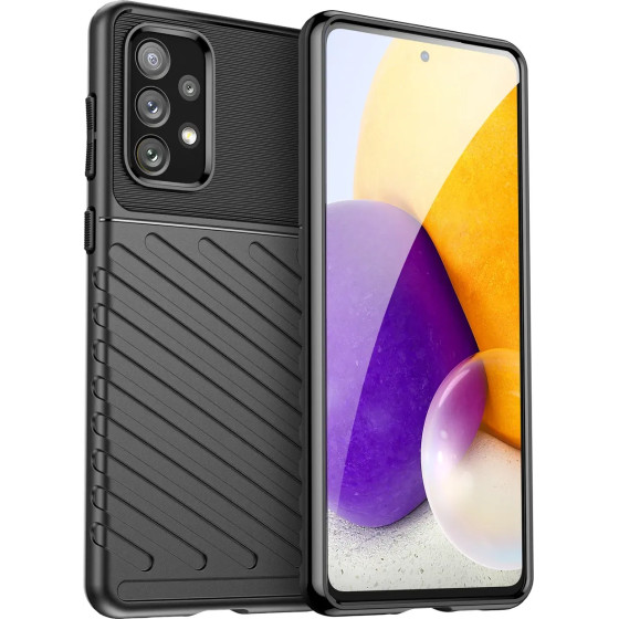 Hurtel Thunder Case flexible armored cover for Samsung Galaxy A73 black - (Thunder Case Samsung A73 5G Black)