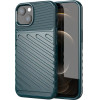 Hurtel Thunder Case Flexible Tough Rugged Cover TPU Case for iPhone 13 mini green - (Thunder Case iPhone 13 Mini Green)