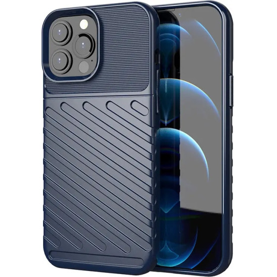 Hurtel Thunder Case Flexible Tough Rugged Cover TPU Case for iPhone 13 Pro Max blue - (Thunder Case iPhone 13 PRO MAX Blue)