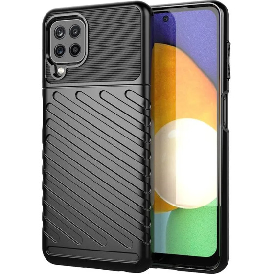 Hurtel Thunder Case Flexible Tough Rugged Cover TPU Case for Samsung Galaxy A22 4G black - (Thunder Case Samsung A22 4G Black)