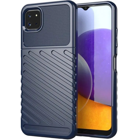 Hurtel Thunder Case Flexible Tough Rugged Cover TPU Case for Samsung Galaxy A22 5G blue - (Thunder Case Samsung A22 5G Blue)