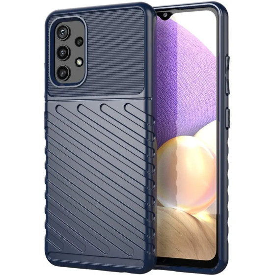 Hurtel Thunder Case Flexible Tough Rugged Cover TPU Case for Samsung Galaxy A32 5G blue - (Thunder Case Samsung A32 5G Blue)