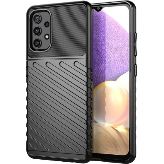 Hurtel Thunder Case Flexible Tough Rugged Cover TPU Case for Samsung Galaxy A72 4G black - (Thunder Case Samsung A72 5G Black)