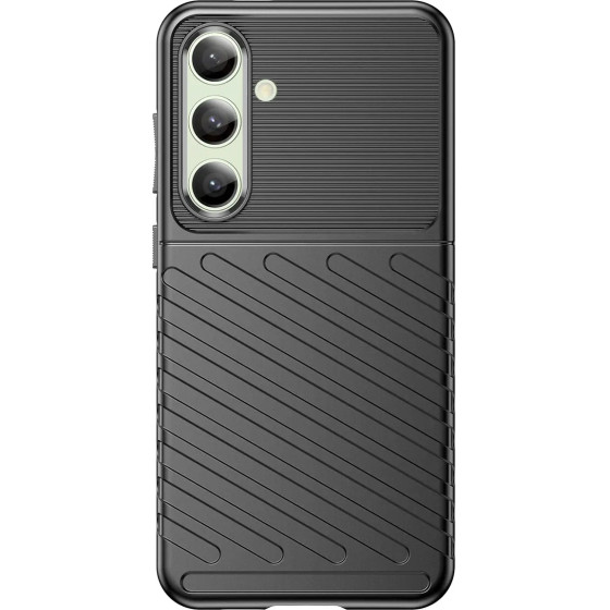 Hurtel Thunder Case for Samsung Galaxy S24 FE Silicone Armored Cover - Black - (Thunder Case Samsung Galaxy S24 FE Black)