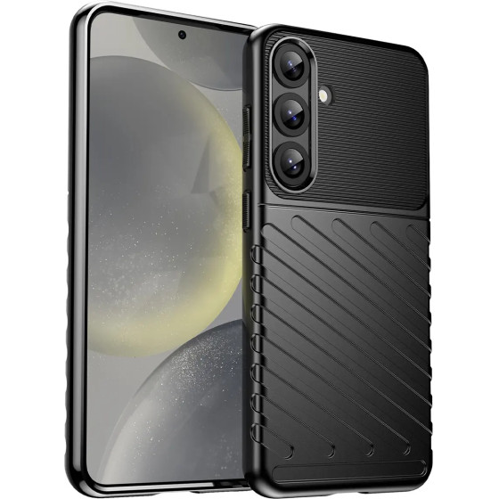 Hurtel Thunder Case for Samsung Galaxy S25+ Silicone Armored Cover - Black - (Thunder Case Samsung Galaxy S25+ Black)