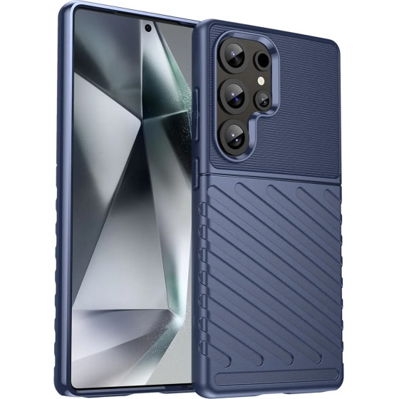 Hurtel Thunder Case Samsung Galaxy S25 Ultra Silicone Armored Case - Blue - (Thunder Case Samsung Galaxy S25 Ultra Blue)