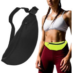 Hurtel Ultimate Running Belt bag for keys wallet documents black - (Waist belt bag black)