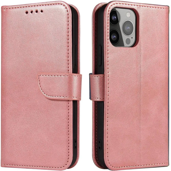 Hurtel Wallet Case with Stand for iPhone 15 Plus Magnet Case - Pink - (MAGNET CASE IPHONE 15 PLUS PINK)