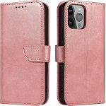 Hurtel Wallet Case with Stand for iPhone 15 Pro Max Magnet Case - Pink - (MAGNET CASE IPHONE 15 PRO MAX PINK)