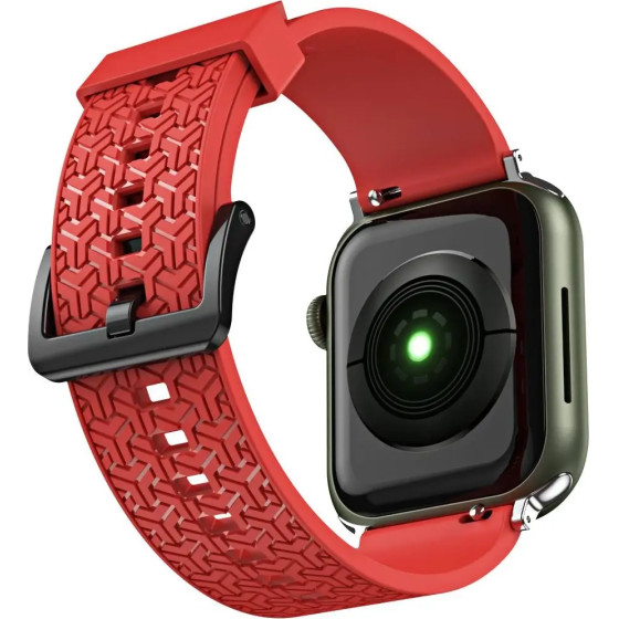 Hurtel Watch Strap Y strap for Apple Watch 7 / SE (45/44 / 42mm) band watchband red - (Strap Y Apple iWatch 2/3/4/5/6/SE/7 42/44 Red)