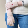 Hurtel Women's winter telephone gloves with a snowman and a Christmas tree - beige - (Touchscreen gloves knitted snowman beige)