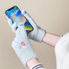 Hurtel Women's winter telephone gloves with a snowman and a Christmas tree - green - (Touchscreen gloves knitted snowman cyan)