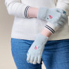 Hurtel Women's winter telephone gloves with a snowman and a Christmas tree - green - (Touchscreen gloves knitted snowman cyan)
