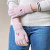 Hurtel Women's winter telephone gloves with a snowman and a Christmas tree - pink - (Touchscreen gloves knitted snowman pink)