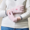 Hurtel Women's winter telephone gloves with a snowman and a Christmas tree - pink - (Touchscreen gloves knitted snowman pink)