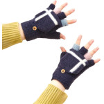 Hurtel Women's/children's winter phone gloves - black - (Gloves knitted half finger black)