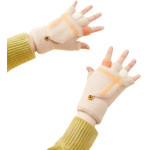 Hurtel Women's/children's winter phone gloves - white - (Gloves knitted half finger white)