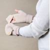 Hurtel Women's/children's winter phone gloves - white - (Gloves knitted half finger white)