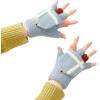 Hurtel Women's/children's winter telephone gloves - blue - (Gloves knitted half finger blue)