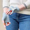 Hurtel Women's/children's winter telephone gloves - blue - (Gloves knitted half finger blue)